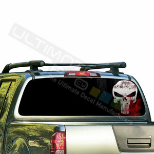 Skulls Design Decals Window See Thru Stickers Perforated for Nissan Frontier