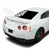 Skulls Design Decals Window See Thru Stickers Perforated for Nissan GTR 2019