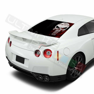 Skulls Design Decals Window See Thru Stickers Perforated for Nissan GTR 2019