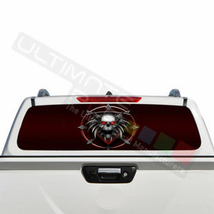 Skulls Design Decals Window See Thru Stickers Perforated for Nissan Navara 2016