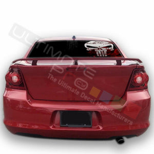 Skulls design Rear Window See Thru Stickers Perforated for Dodge Avenger 2020