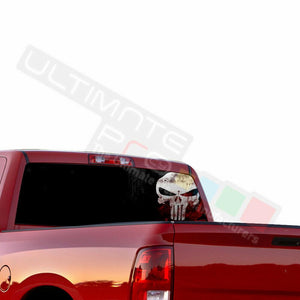 Skulls Designs Decals Rear Window See Thru Stickers Perforated for Dodge Ram