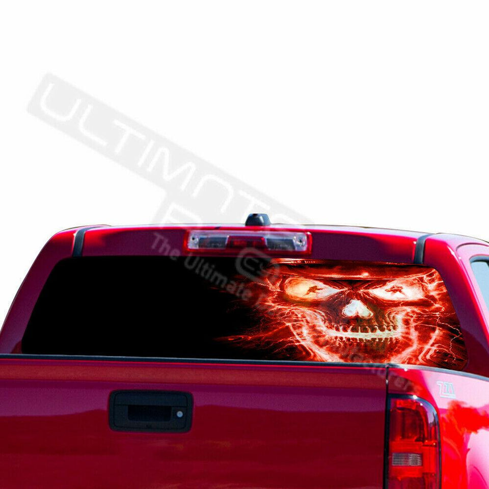 Skulls Designs Decals Rear Window Sticker Perforated for Chevrolet Avalanche