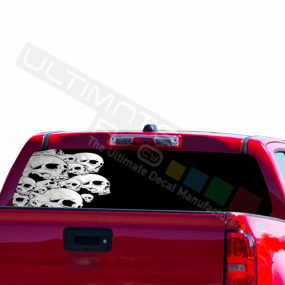 Skulls Designs Decals Rear Window Sticker Perforated for Chevrolet Avalanche