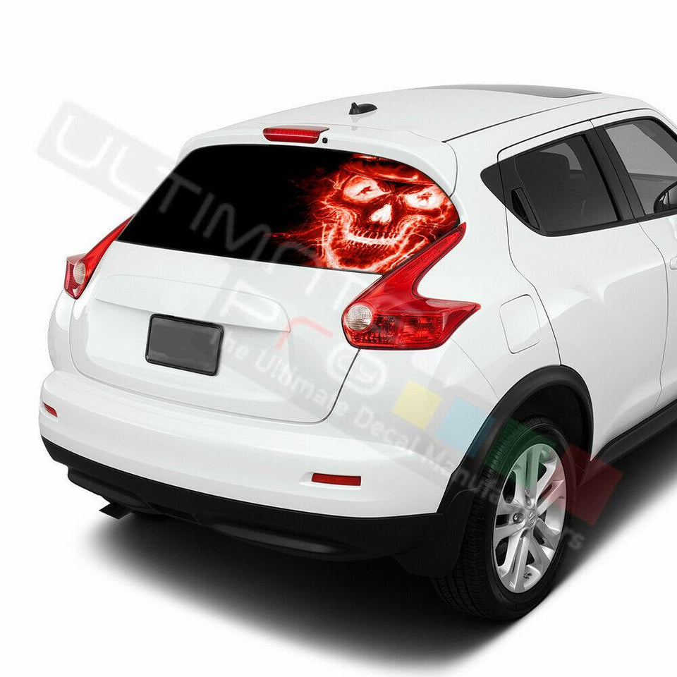 Skulls Designs Decals Window See Thru Stickers Perforated for Nissan Juke 2020