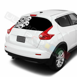 Skulls Designs Decals Window See Thru Stickers Perforated for Nissan Juke 2020