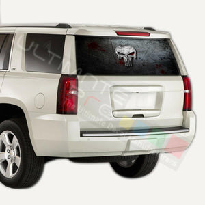 Skulls designs Rear Window CThru Stickers Perforated for Chevrolet Tahoe 2020