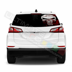 Skulls Designs Rear Window See Thru Stickers Perforated for Chevrolet Equinox