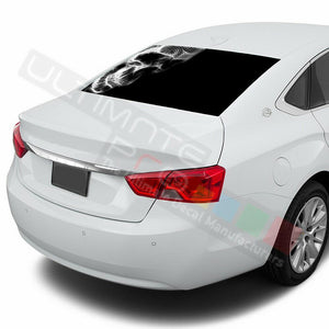 Skulls designs Rear Window See Thru Stickers Perforated for Chevrolet Impala