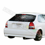 Skulls Designs Rear Window See Thru Stickers Perforated for Honda Civic 1996