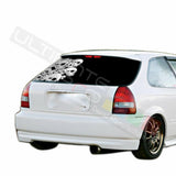 Skulls Designs Rear Window See Thru Stickers Perforated for Honda Civic 1996