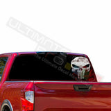 Skulls Designs Window See Thru Stickers Perforated for Nissan Titan 2017 2018