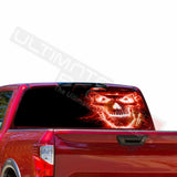 Skulls Designs Window See Thru Stickers Perforated for Nissan Titan 2017 2018