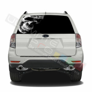 Skulls Designs Window See Thru Stickers Perforated for Subaru Forester 2018 2019