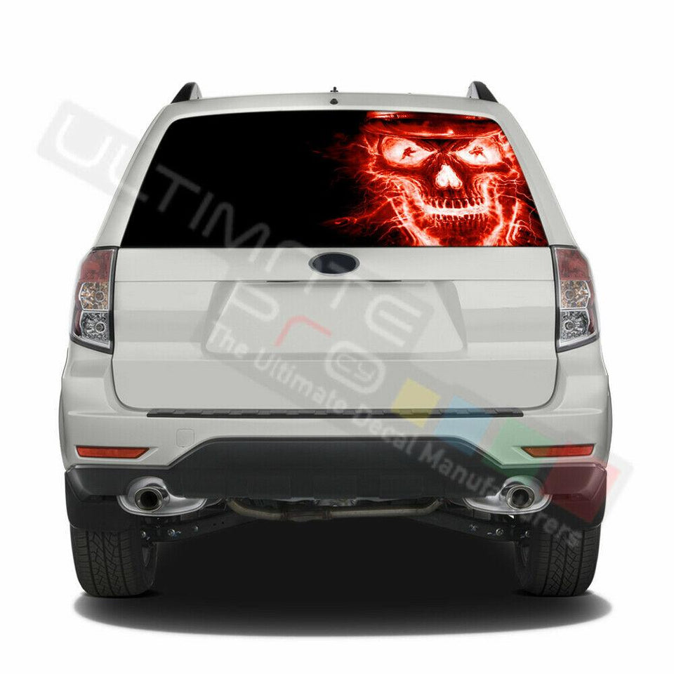 Skulls Designs Window See Thru Stickers Perforated for Subaru Forester 2018 2019