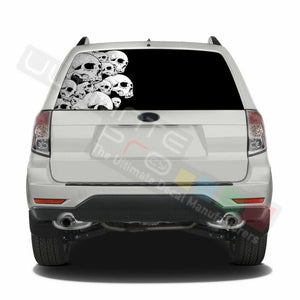 Skulls Designs Window See Thru Stickers Perforated for Subaru Forester 2018 2019