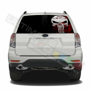 Skulls Designs Window See Thru Stickers Perforated for Subaru Forester 2018 2019