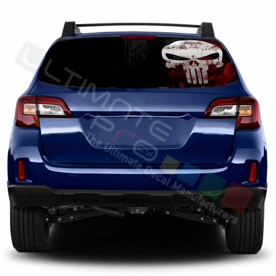 Skulls Designs Window See Thru Stickers Perforated for Subaru Outback 2018 2019