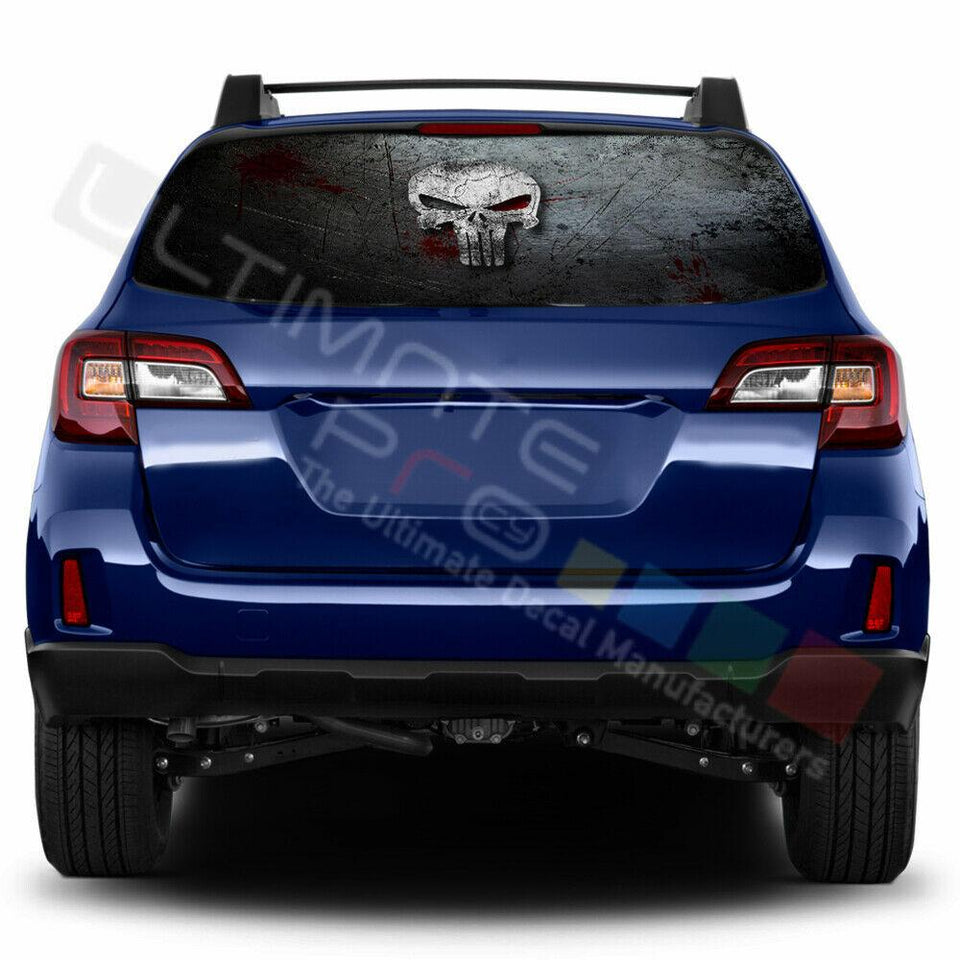 Skulls Designs Window See Thru Stickers Perforated for Subaru Outback 2018 2019