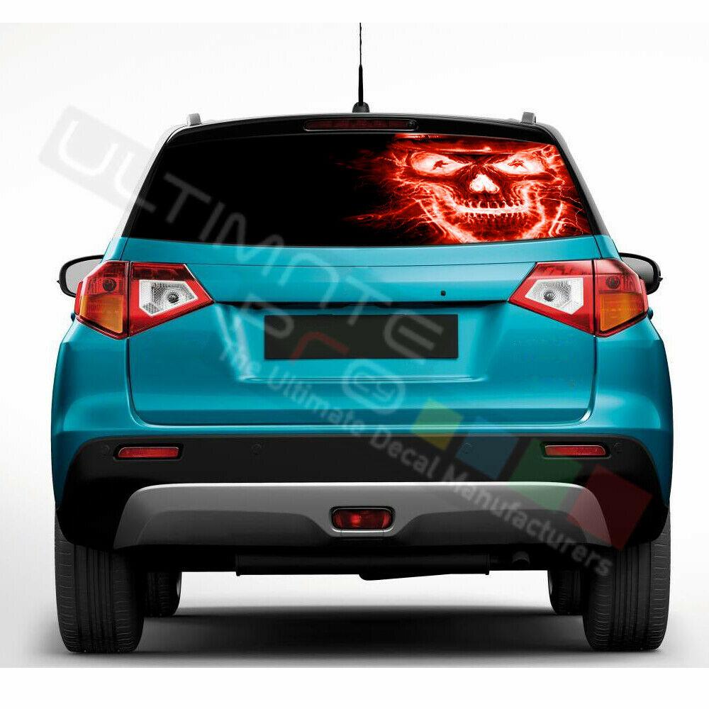 Skulls Designs Window See Thru Stickers Perforated for Suzuki Vitara 2016 2017