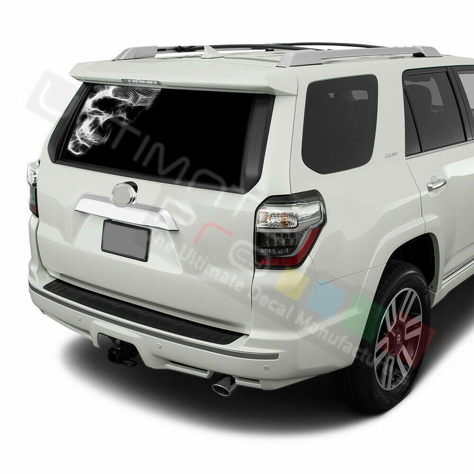 Skulls Designs Window See Thru Stickers Perforated for Toyota 4Runner 2017 2018