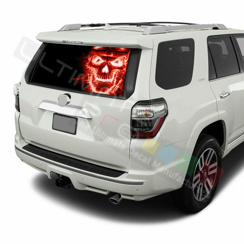 Skulls Designs Window See Thru Stickers Perforated for Toyota 4Runner 2017 2018