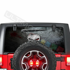 Skulls See Thru Stickers Perforated for Jeep Wrangler 2 doors rear window 2018