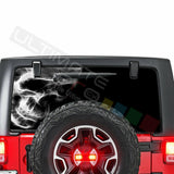 Skulls See Thru Stickers Perforated for Jeep Wrangler 2 doors rear window 2018