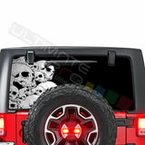 Skulls See Thru Stickers Perforated for Jeep Wrangler 2 doors rear window 2018