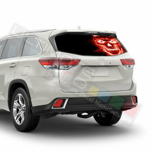 Skulls Window See Thru Stickers Perforated for Toyota Highlander 2016 2017 2018