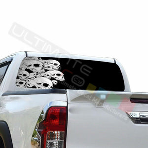 Skulls Window See Thru Stickers Perforated for Toyota Hilux 2016 2017 2018 2019