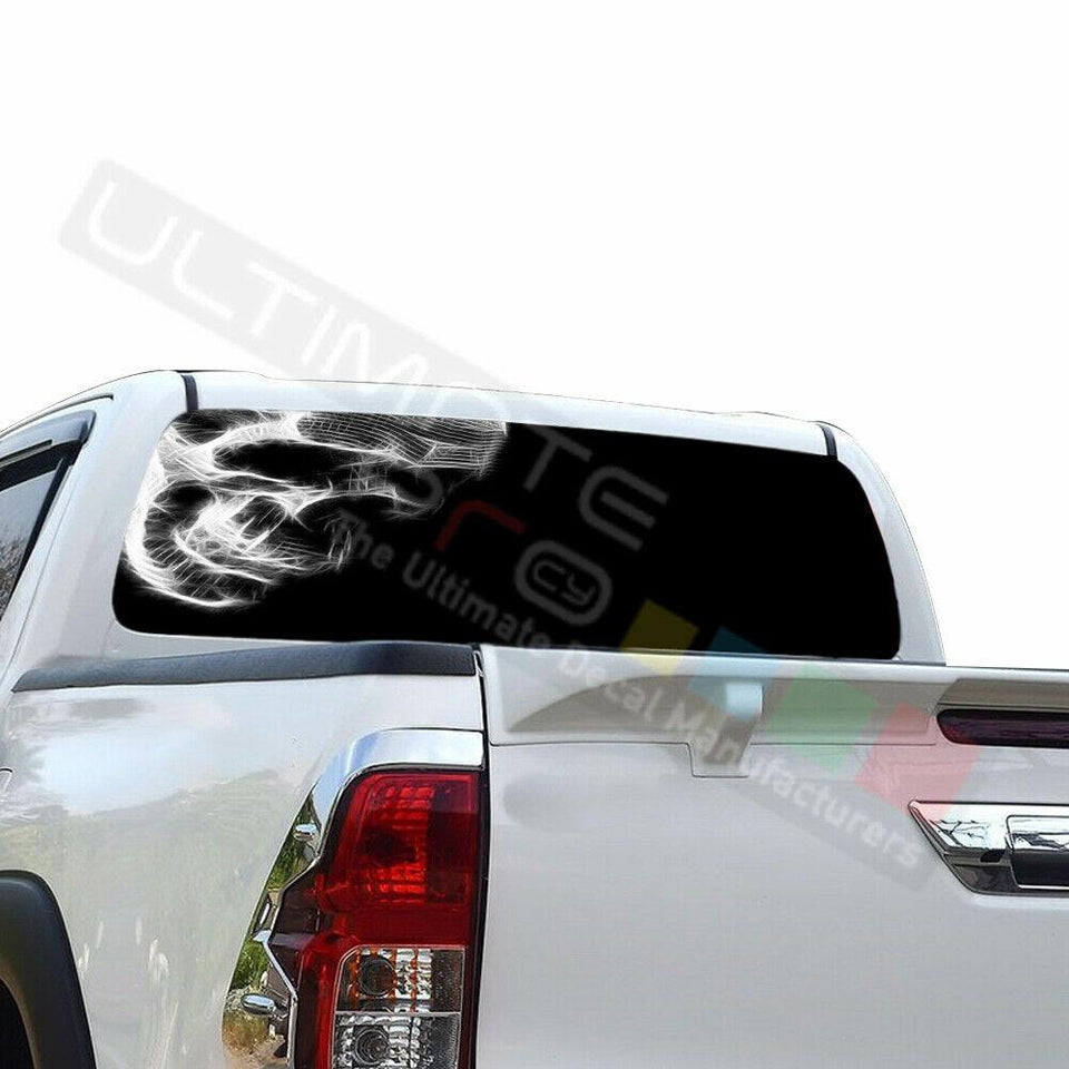 Skulls Window See Thru Stickers Perforated for Toyota Hilux 2016 2017 2018 2019