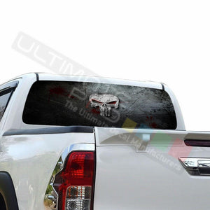 Skulls Window See Thru Stickers Perforated for Toyota Hilux 2016 2017 2018 2019