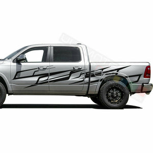 Splash Brush Side Doors Stripes Wrap Decal Sticker for Dodge Ram Crew Cab 3500