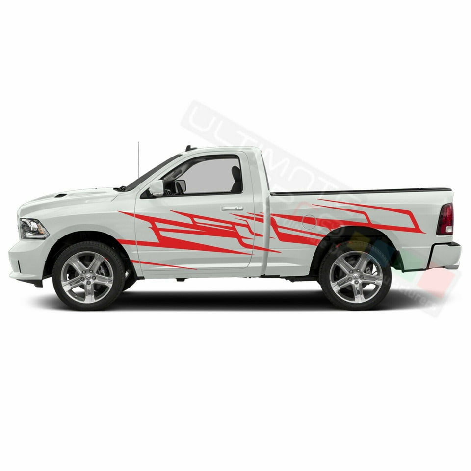 Splash Brush Side Doors Stripes Wrap Decal Sticker for Dodge Regular Cab 2500