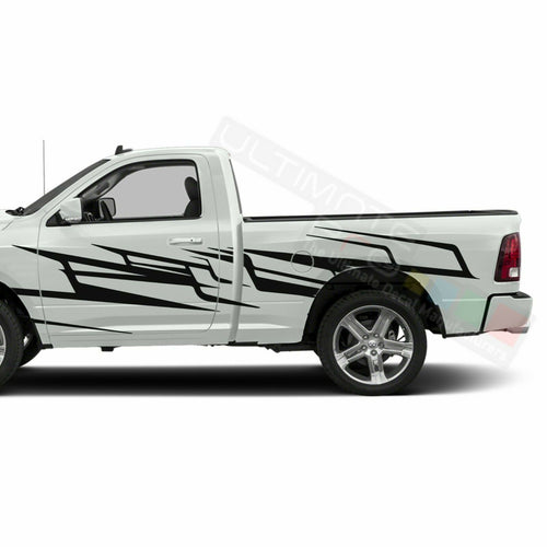 Splash Brush Side Doors Stripes Wrap Decal Sticker for Dodge Regular Cab 2500