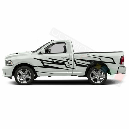 Splash Brush Side Doors Stripes Wrap Decal Sticker for Dodge Regular Cab 3500