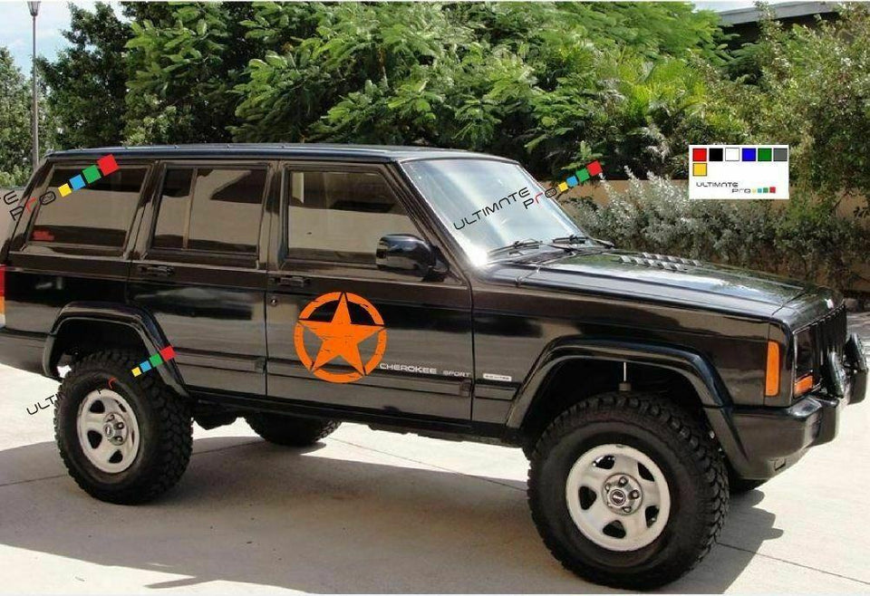 Star Sticker for Jeep Cherokee XJ Wagoneer flare bonnet lift 1996 19971998 1999