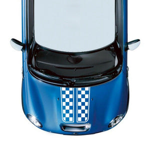 Sticker 1x hood Decal For Mini Cooper Mirror 2013 - 2019 Racing Sport checkered