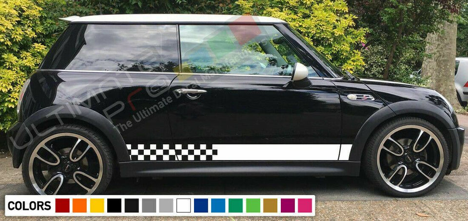 Sticker Body Stripe kit for mini cooper s skirt tune rally wide 2003 2004 2005