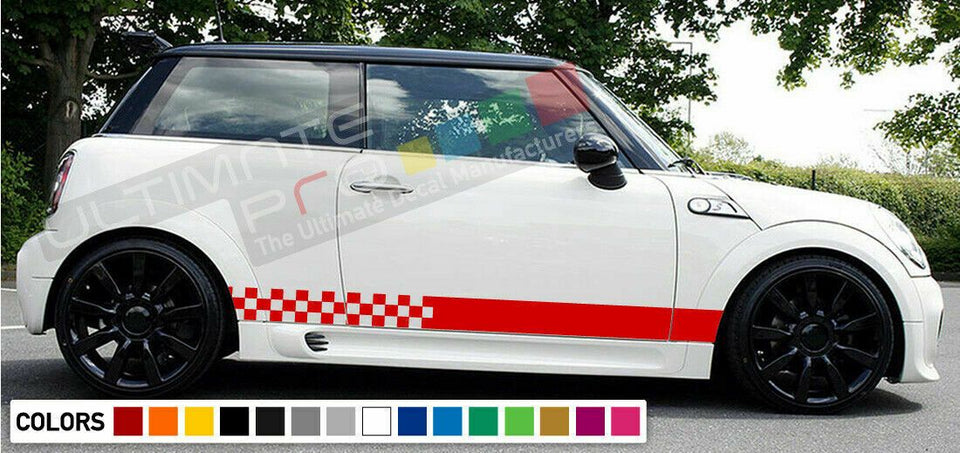 Sticker Body Stripe kit for mini cooper s skirt tune rally wide 2003 2004 2005