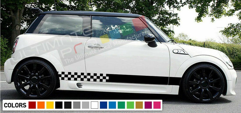 Sticker Body Stripe kit for mini cooper s skirt tune rally wide 2003 2004 2005