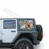 Sticker Bomb See Thru Stickers Perforated for Jeep Wrangler 4 doors side window