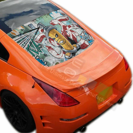Sticker Bomb Skin Decals Window See Thru Stickers Perforated for Nissan 350z