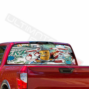 Sticker Bomb Skin Decals Window See Thru Stickers Perforated for Nissan Titan