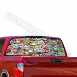 Sticker Bomb Skin Decals Window See Thru Stickers Perforated for Nissan Titan