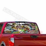 Sticker Bomb Skin Decals Window See Thru Stickers Perforated for Nissan Titan