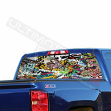 Sticker Bomb skin Rear Window CThru Stickers Perforated for Chevrolet Silverado