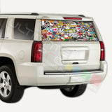 Sticker Bomb skin Rear Window CThru Stickers Perforated for Chevrolet Tahoe