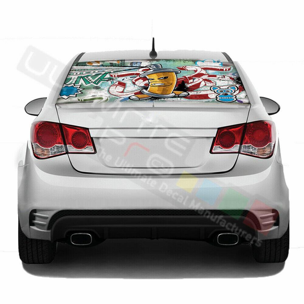 Sticker Bomb skin Rear Window See Thru Sticker Perforated for Chevrolet Cruze